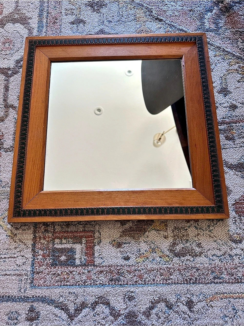 Wood Framed Decorative Wall Mirror, Brown & Green Cottagecore Cabincore